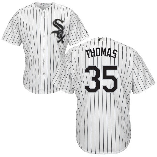 White Sox #35 Frank Thomas White(Black Strip) Home Cool Base Stitched Youth MLB Jersey